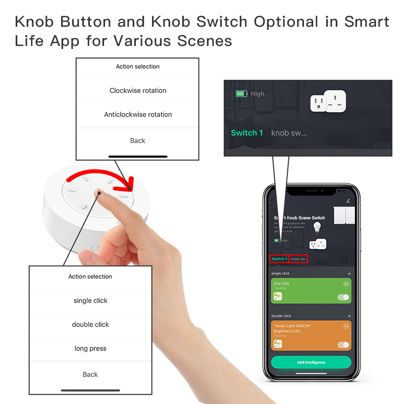 Sakelar Kenop ZigBee Pintar Be - Home Automation Ideas ulasan dan harga