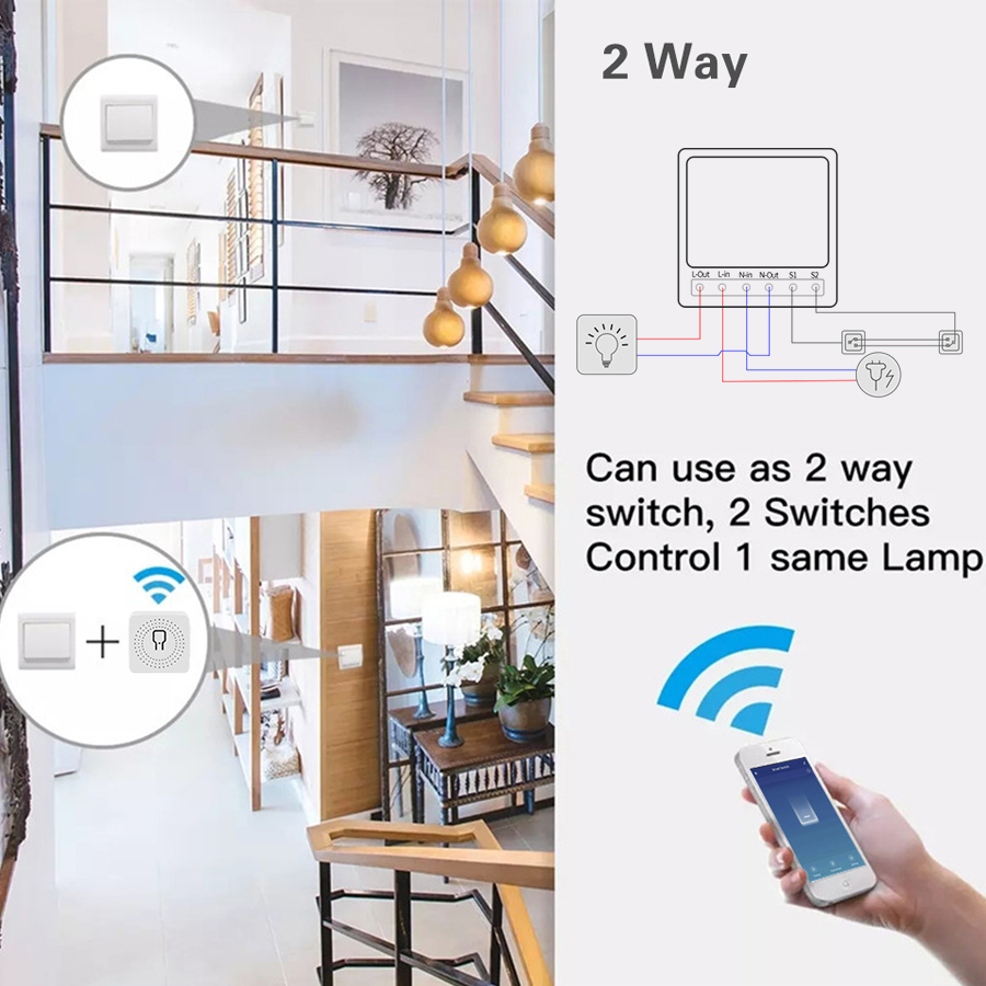 Sakelar Pintar Mini DIY 2 Arah - Home Automation Diy ulasan dan harga